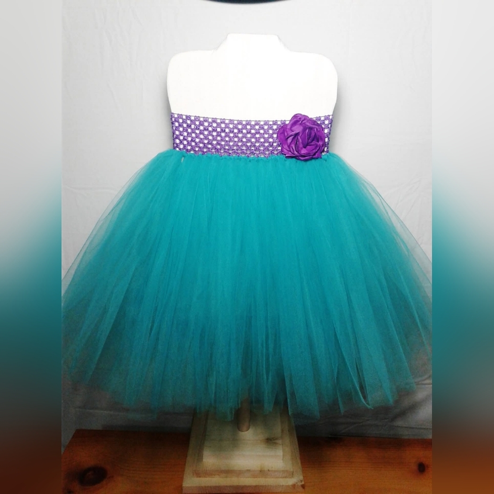 Charming Teal and Purple Tutu Dress Handmade